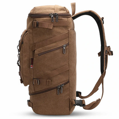 vintage Canvas Carry on Travel Backpack brown