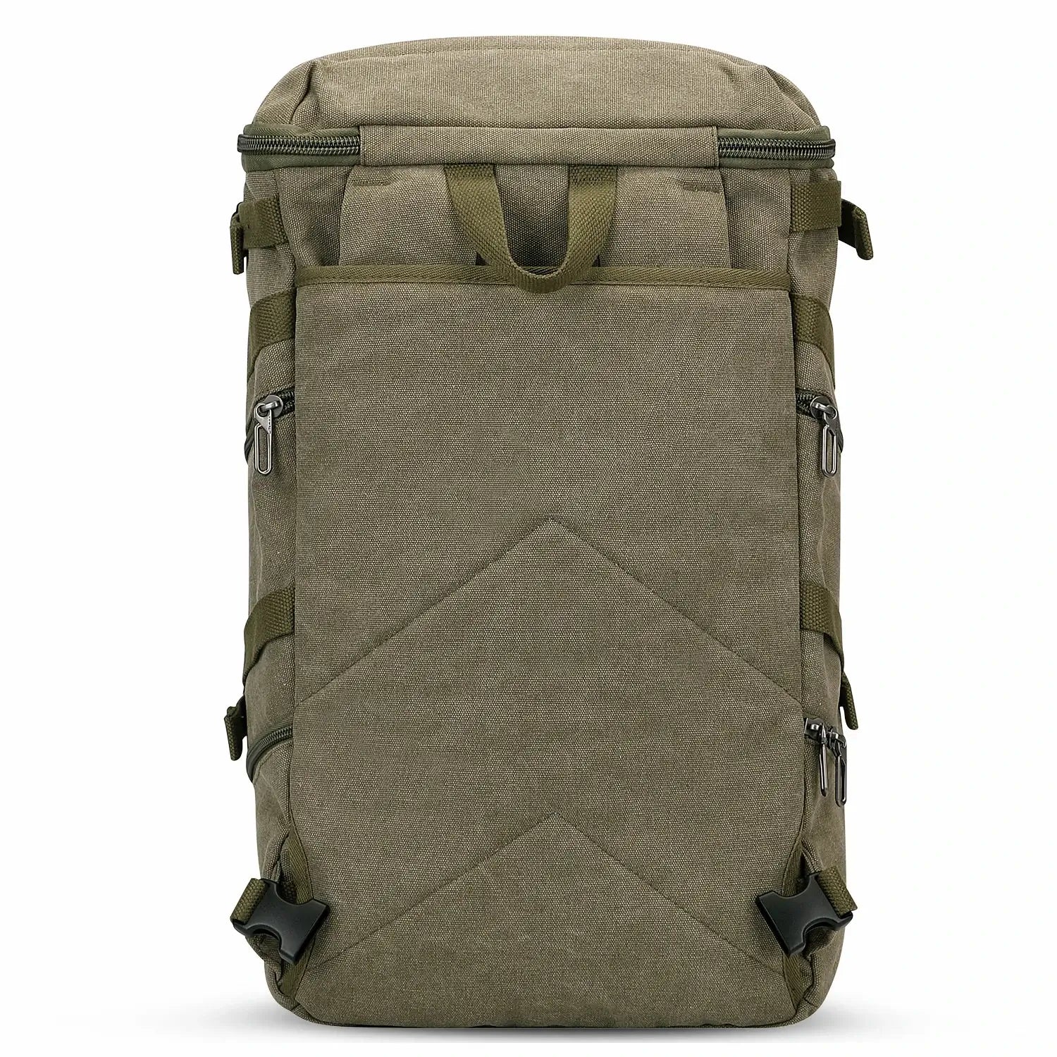 Vintage canvas travel backpack with shoe compartment and laptop sleeve – carry-on size a568-2 green