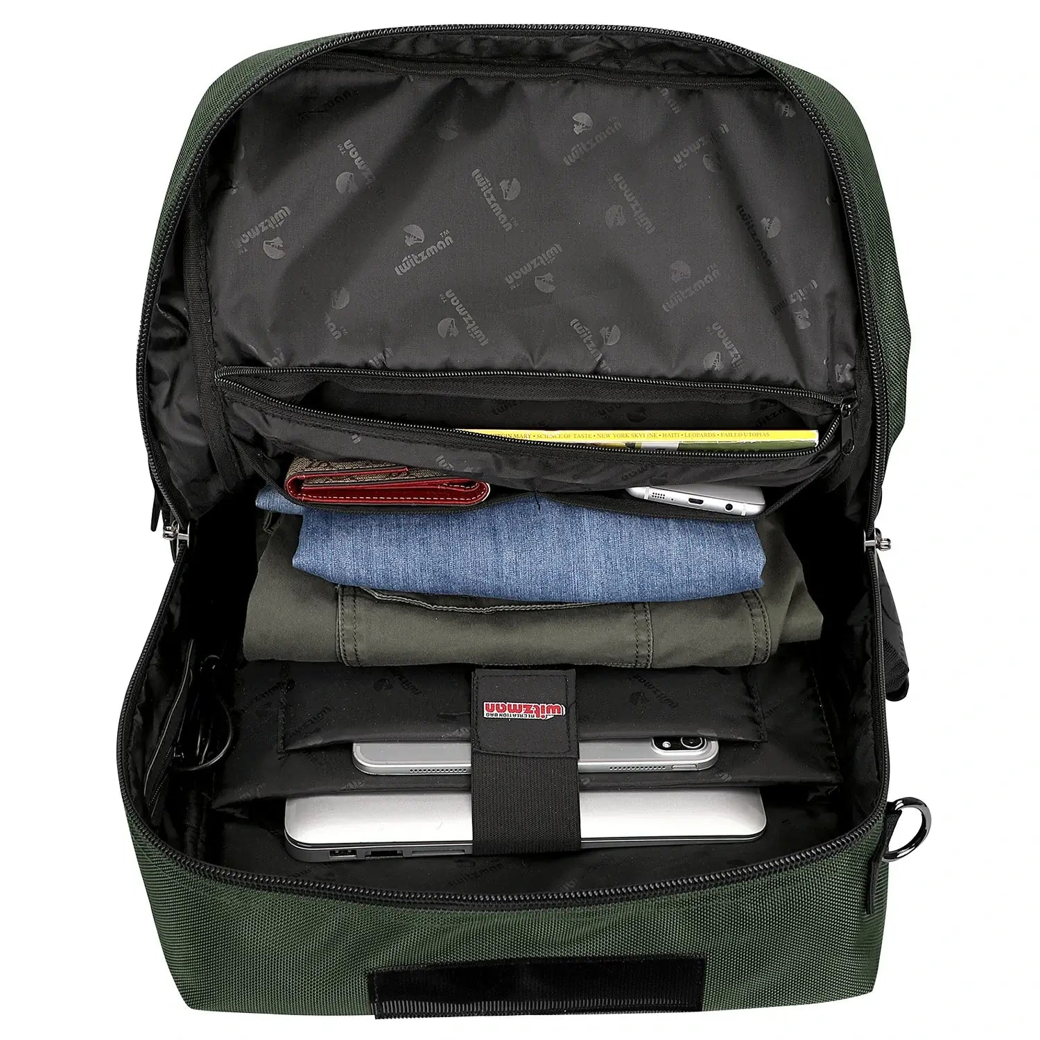 Multifunctional Leisure Carry on Travel Backpack sliver army green pack for men witzman b682 40L