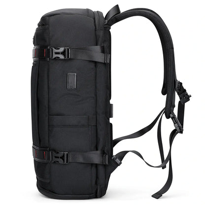 WITZMAN 35L black travel backpack for men nylon