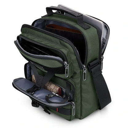 WITZMAN B707 nylon crossbody sling bag for men small travel shoulder messenger with anti-theft pocket and MOLLE webbing army green