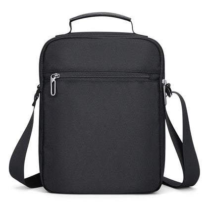 WITZMAN B707 nylon crossbody sling bag for men small travel shoulder messenger with anti-theft pocket and MOLLE webbing Black